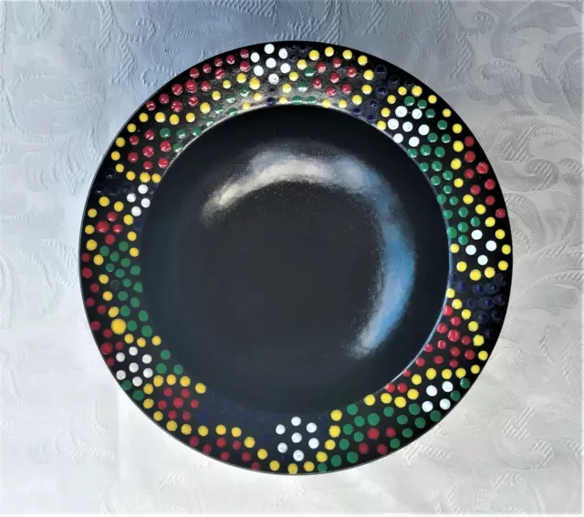 Australian Studio Pottery Bowl With Indigenous Dot Decoration By Jean Bulley Qld