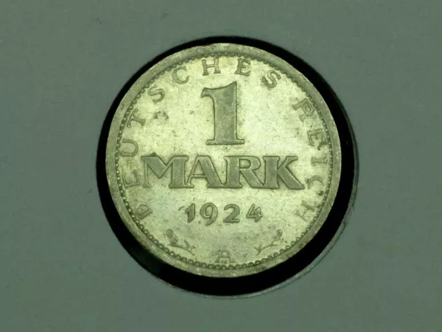 Deutschland, Weimarer Republik 1 Mark Silbermünze 1924A Silber '500 Deutsches Reich 2