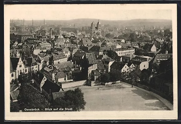 Osnabrück, Panoramablick über die Stadt, Ansichtskarte 1940