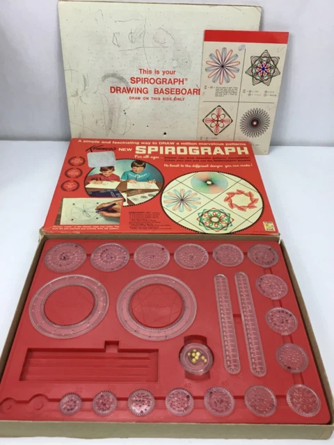 Vintage Kenner SPIROGRAPH No. 401 w. Book & Board (1967) Incomplete Parts