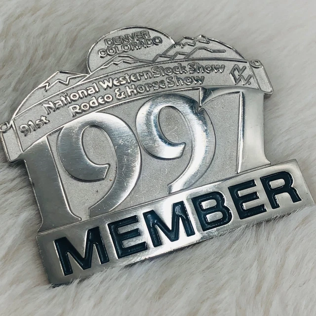 1997 Denver National Western Stock Show Rodeo Member Souvenir Lapel Pin Badge