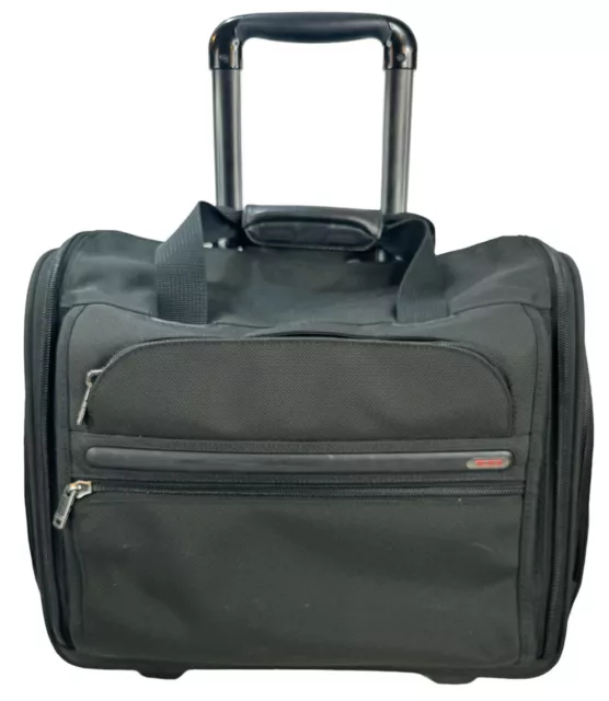TUMI 17" Wheeled Alpha Compact Briefcase Carry On Case Luggage Bag Black 22051D4