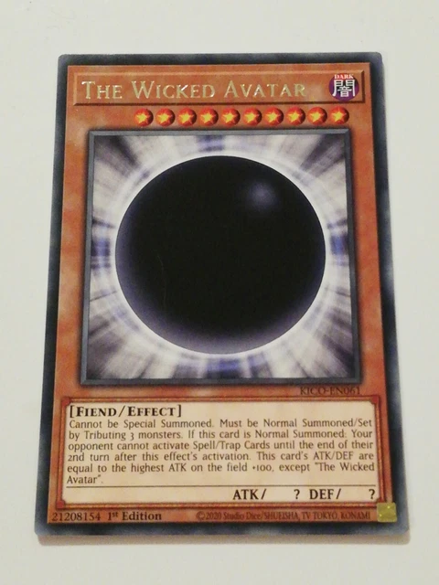 YUGIOH THE WICKED Avatar KICO-EN061 Rare 1st Edition NM 1.60 - PicClick UK