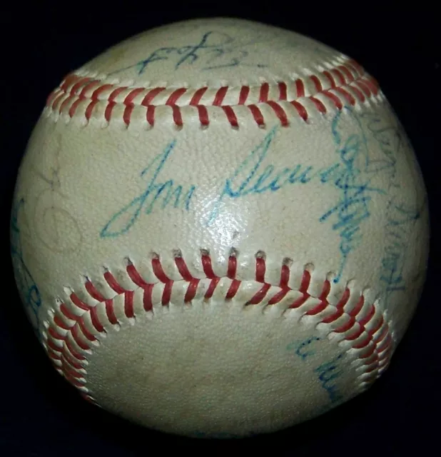 Tom Seaver Yogi Berra VINTAGE 1969 Mets Team Signed Baseball 29 Autos JSA LOA!