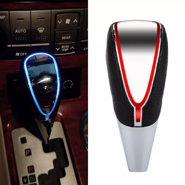 Car Auto Gear Shift Knob Red LED Light Color Touch Activated Sensor USB Charge