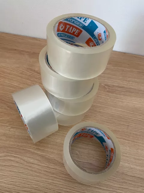 6 Clear Wide Packing Tape Parcel Strong 48Mm 70M Box Sealing Sellotape Packaging