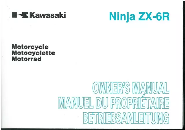 Manuel Propriètaire 2008 KAWASAKI NINJA ZX 6R ZX 600 R9 Manual Betriebsanleitung