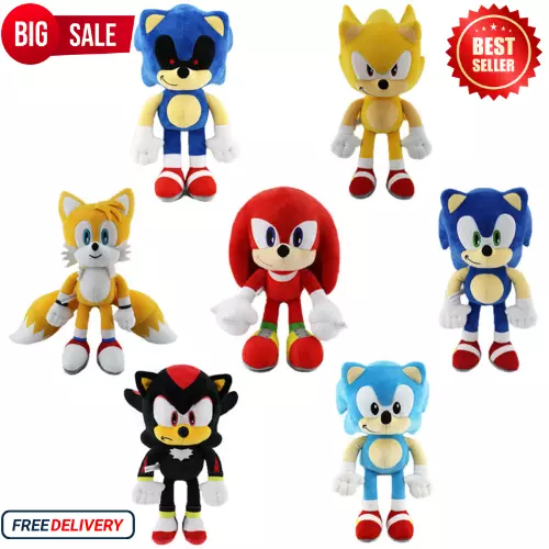 Sonic the Hedgehog Plush Tails Knuckles Shadow 12" Stuffed SEGA Licensed Toy NEW