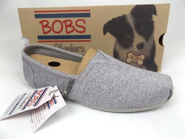 Bobs From Skechers Womens Plush Express Yourself Slip On Shoes Size 7.5 NEW Gray