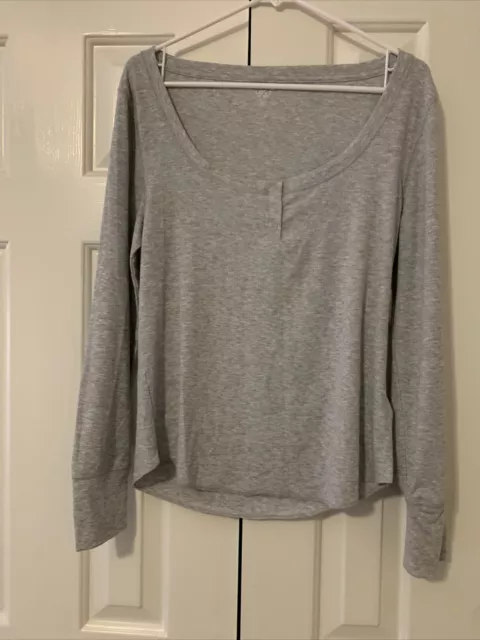 Love by Gap womens XL stretch Grey long sleeve Shirt w/ 3 Buttons NWT $29