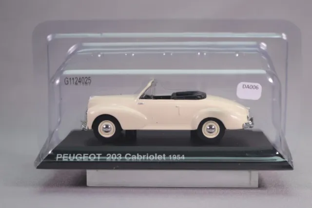 DA006 NOREV Hachette voiture 1/43 Peugeot 203 cab 1954 Voitures Françaises 45