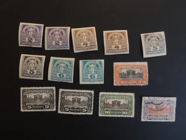 Briefmarken „13x Österreich teilw. Falz wie abgebildet (27)“