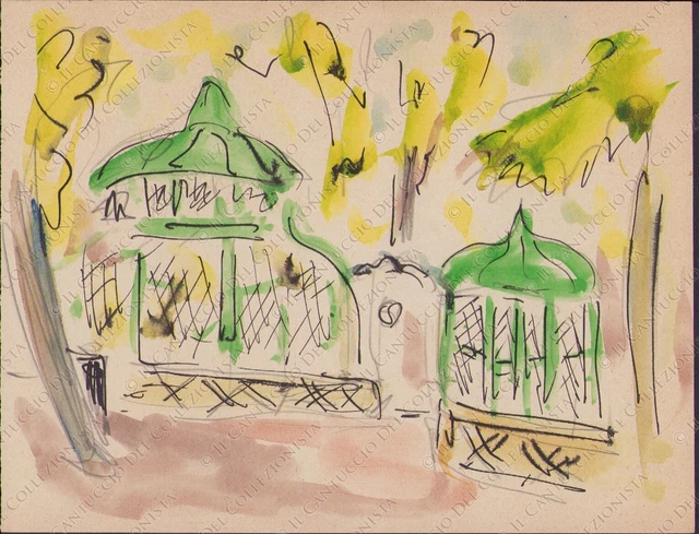 Disegno gabbie degli animali Zoo Acquerello