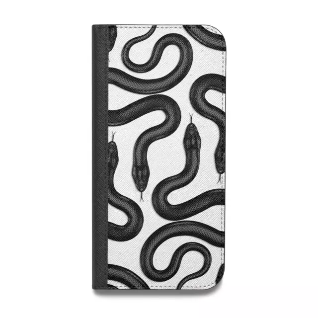 Snake Pattern Vegan Leather Flip iPhone Case for iPhone