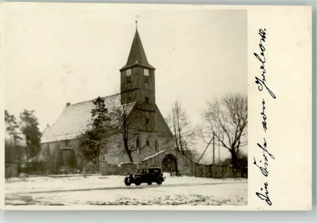 39539597 - Jablonec n. Nisou Ort handschriftlich Kirche Auto Oldtimer Winter