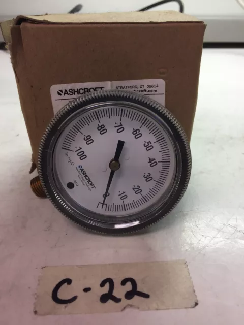 Ashcroft Low Pressure Gauge 1YA-15229-029 Range:100IWV New in Box