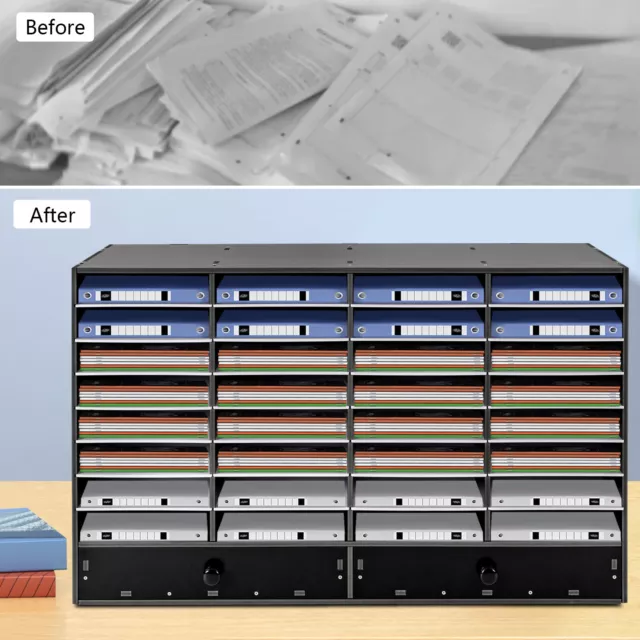PVC 32 Slots Shelf Organizer Desk Accessories for Folders File Mail Sorter Rack