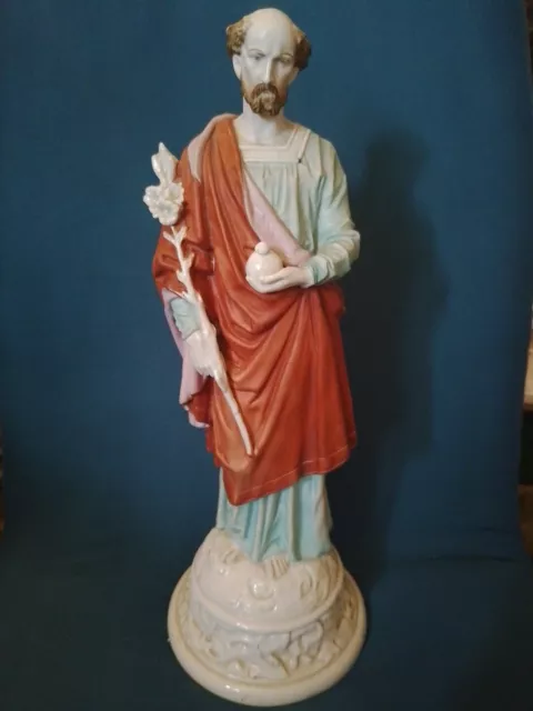 SAINT JOSEPH/ANCIENNE STATUE RELIGIEUSE/XIXème/H.36 cm/BISCUIT DE SAXE?ANDENNE?2