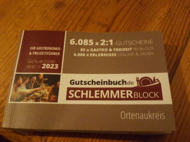 Gutscheinbuch Schlemmerblock 2023 Ortenaukreis inklusive plus code UNBENUTZT