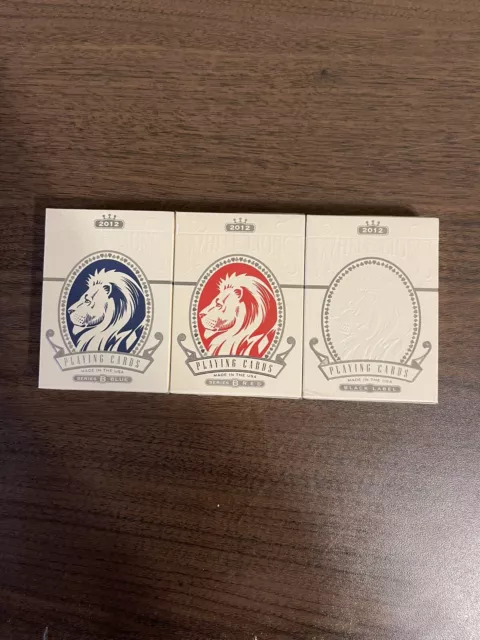 Set of 3 David Blaine Lion Red /Blue /White Decks Playing Cards.(Fontaine,DD)