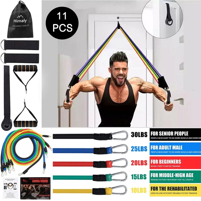 11PCS Set Resistance Bands Workout Exercise Crossfit Fitness Yoga Training Tubes