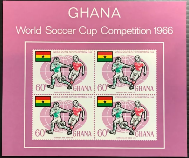 Ghana 1966 World Cup Soccer Minisheet Mnh