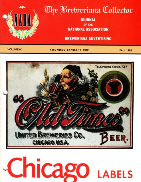 Naba Breweriana Beer Collector Magazine Fall 88 Aba Bcca Chicago Pre-Pro Labels