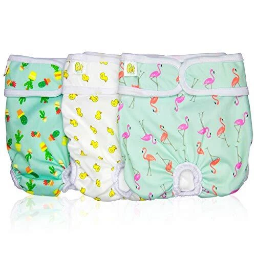PET MAGASIN Lot de 3 Couches réutilisables de Luxe pour Chien – Culottes hygi...