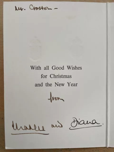 Prince Charles and Princess Diana Hand Signed Christmas Card 2