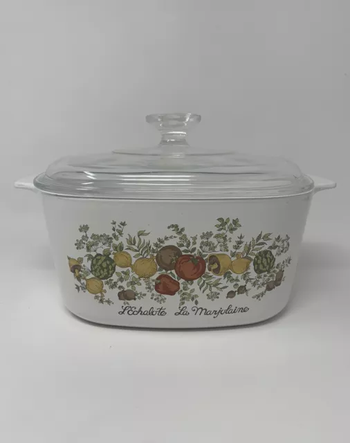 Corning Ware Spice of Life 3 Quart Qt Casserole Dish A-3-B w Pyrex Lid Vintage
