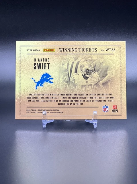 D’andre Swift Winning Ticket Silver Contenders Optic RC WT22 2