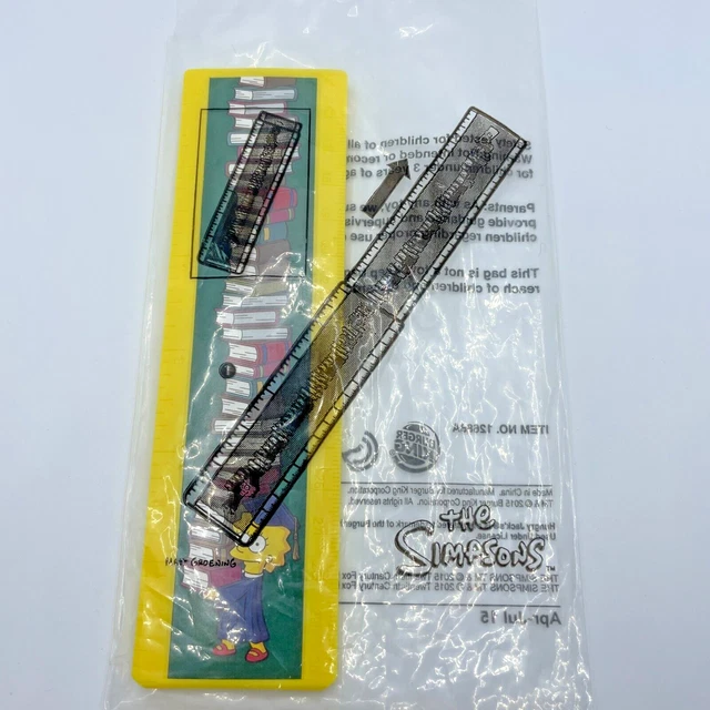 Hungry Buger Magic Ruler THE SIMPSONS BURGER King Hungry Jacks Kids Meal Toy Slide Ruler Lisa ...