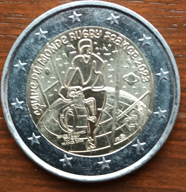 FRANCE PIECE 2 Euros Commémorative France 2023 Coupe du Monde de Rugby