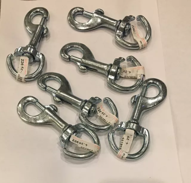 Swivel Open Eye Bolt Snap Hook 47 Lbs Zinc Plated Brass 1” 226BZ NOS Lot Of 6