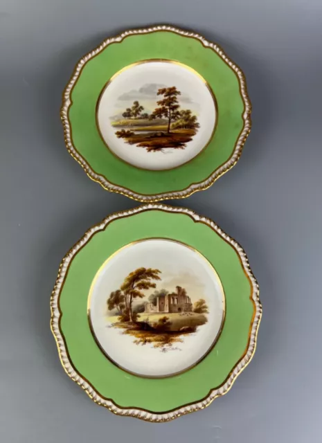 A fine early 19thc pair of H and R Daniel gadrooned dessert plates. Pattern 3961