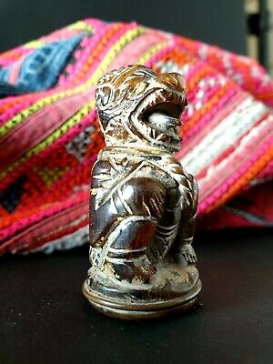 Old Burmese Carved Emlet in Horn with Gold Leaf (b) …beautiful collection piece