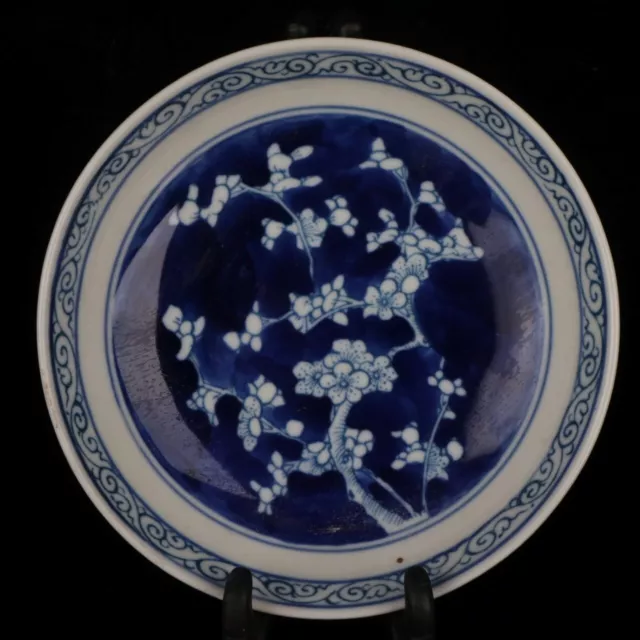 Collectible chinese Blue white porcelain plum blossom pattern small plate