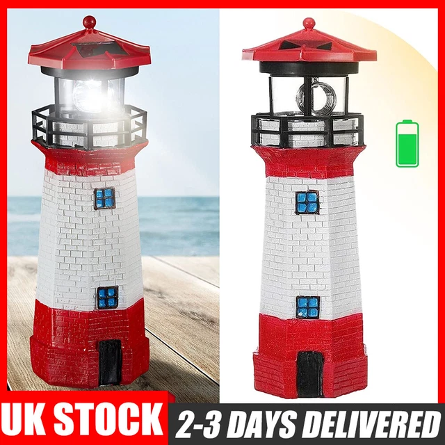 Creative Lighthouse Solar LED Light Outdoor Smart Sensor Beacon Rotating Lamp