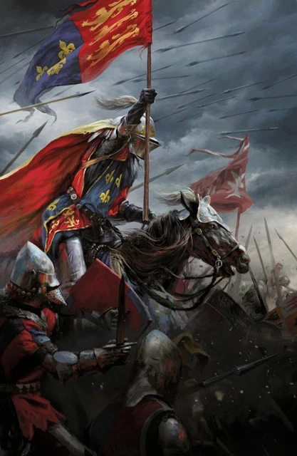 Tableau Sur Toile 'Guerre Chevalier Bataille Médiéval' 50x70 Cm – Neuf, Décoration Murale épique !