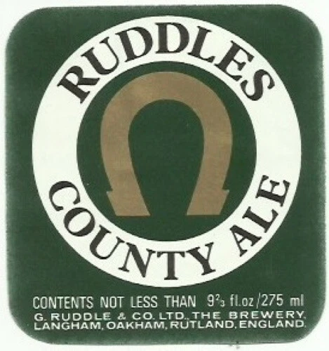 Ruddles Brewery Oakham County Ale 275ml 9,68 flüssige Unzen Bierflasche Etikett
