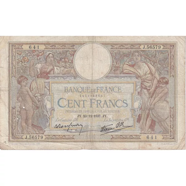 [#195732] France, 100 Francs, Luc Olivier Merson, 1937, J.56579, TB, Fayette:25.