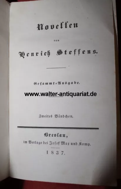 Henrich Steffens: Die Familien Walseth und Leith 1837 Band I+II in einem Buch