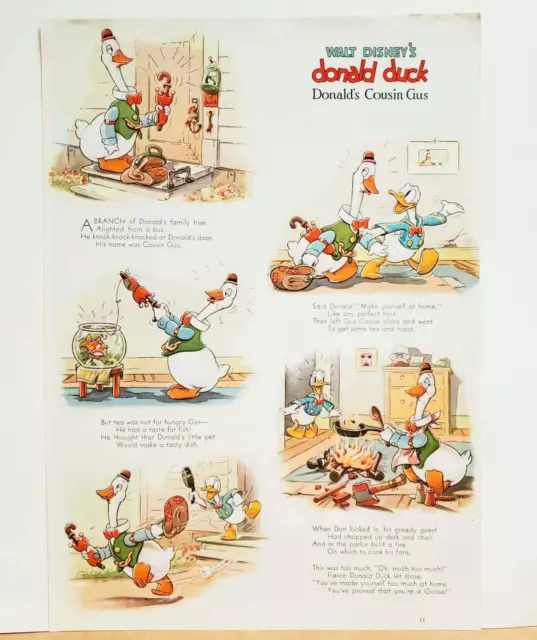 1938 Disney Donald Duck Cousin Gus Goose Movie Cartoon Tie-in Good Housekeeping