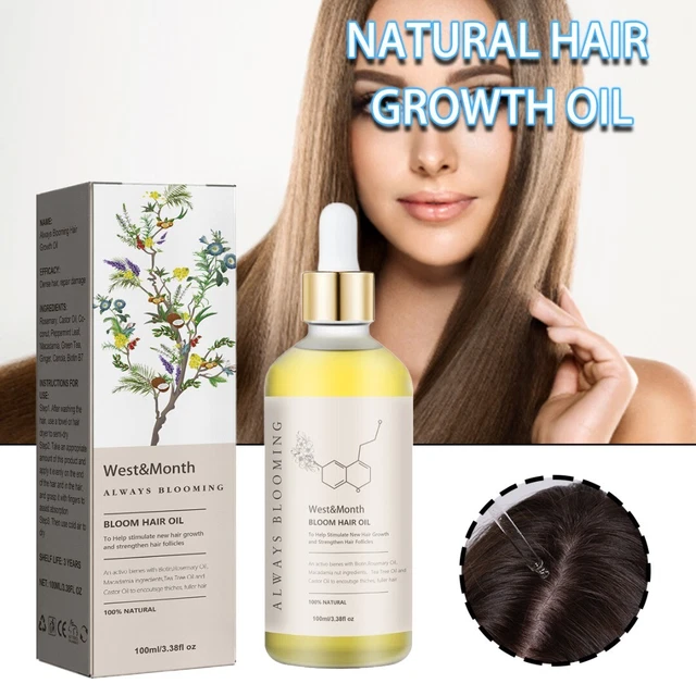 Aceite de crecimiento del cabello natural para pérdida y crecimiento del cabello seco dañado en el cuero cabelludo D