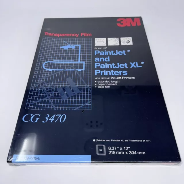 3M CG3470 Transparency Film for PaintJet XL Inkjet Printers School Craft Project