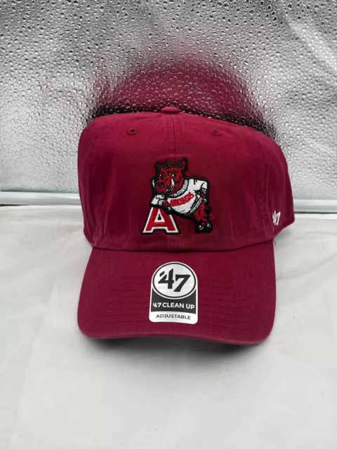 Arkansas Razorbacks NCAA '47 Brand Throwback Red Clean Up Adjustable Hat