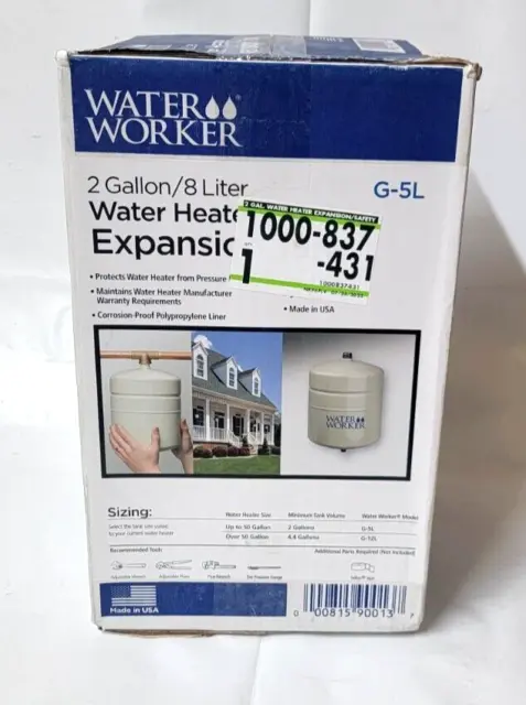 Water Worker 2 Gallon/8liter Water Heaters Expansion Tank G5L Up To 50 Gallon