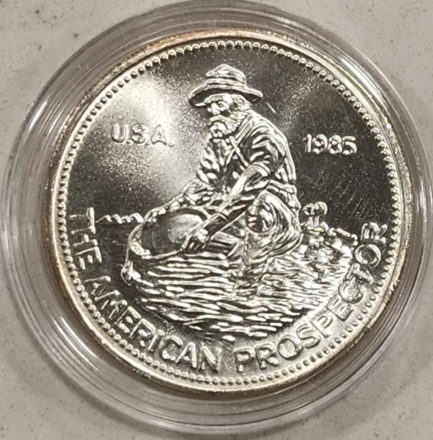 1985 1 Troy ounce The American Prospector Englehard Silver Round .999 fine USA