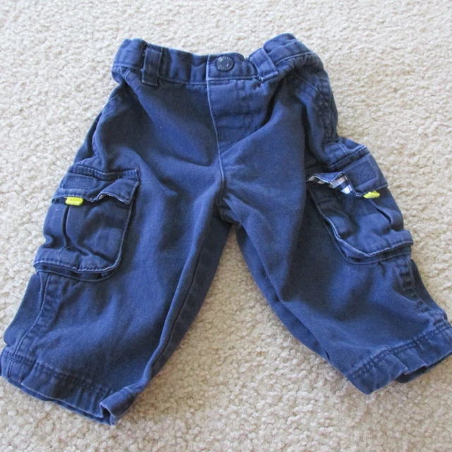 Carters Baby Infant Boy Dress Shirt Bodysuit Pants Outfit 6M Navy Blue Plaid 2pc 6