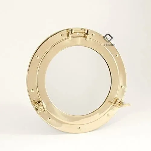 Specchio per oblò in ottone nautico Cabina decorativa per montaggio a...